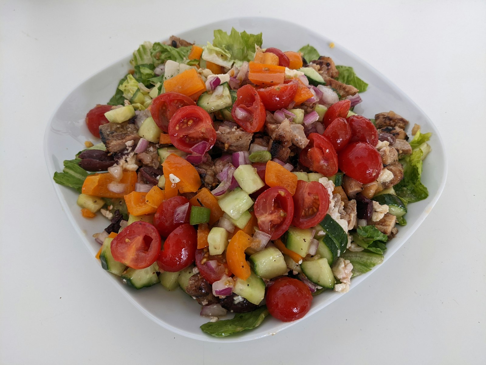 Cobb salad with chicken and avocado