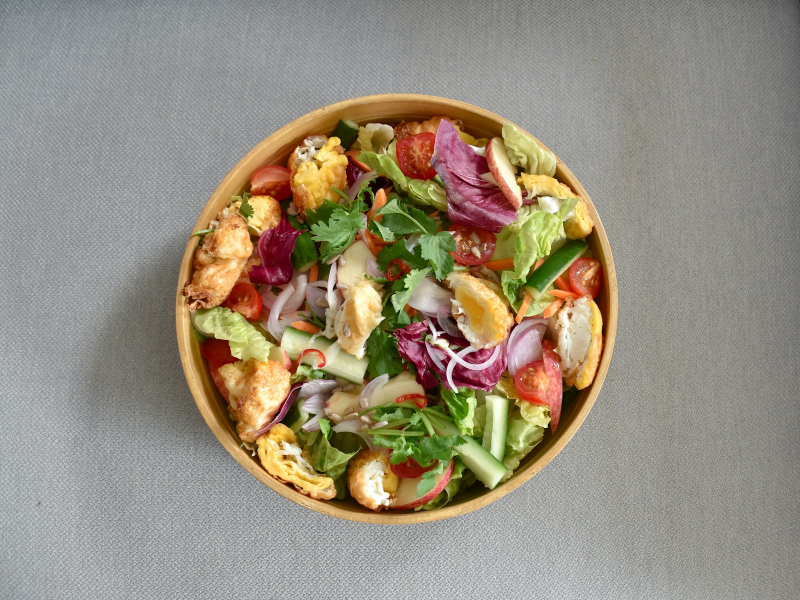 Classic Lebanese fattoush with crispy pita