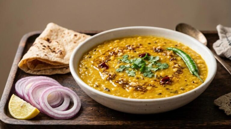 Yellow lentil dal, a plant protein comfort bowl