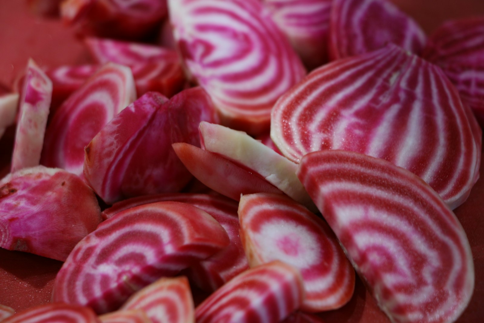Sliced candy stripe chioggia rings