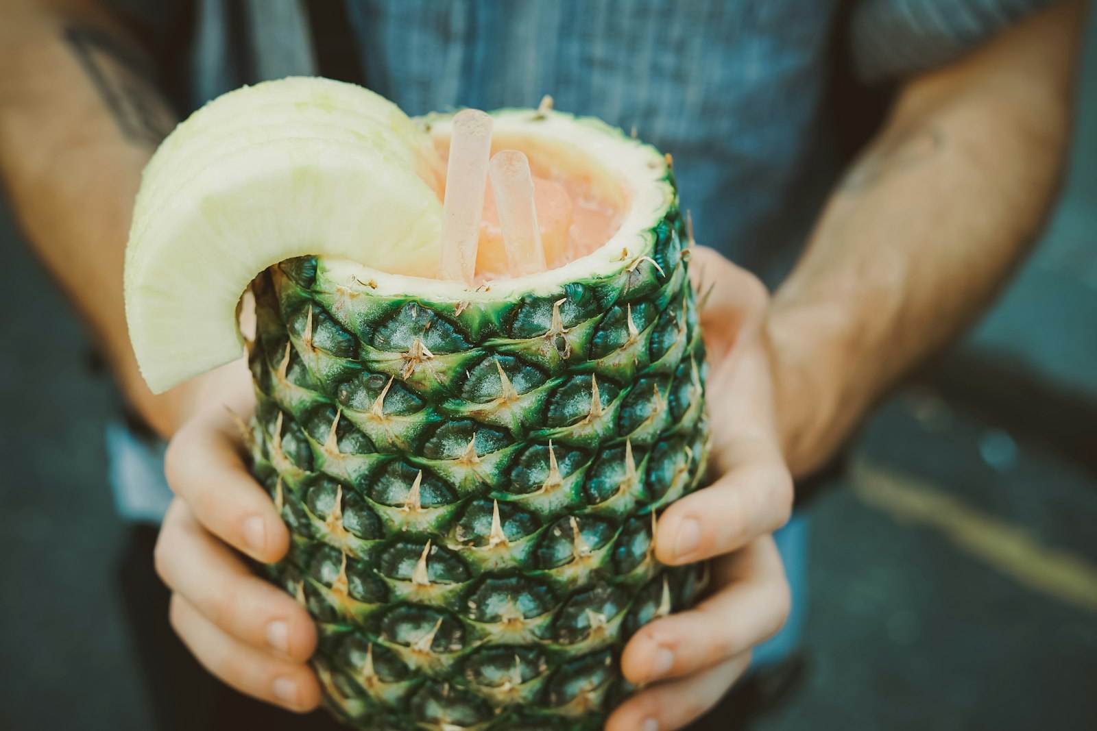 Drink served in a pineapple