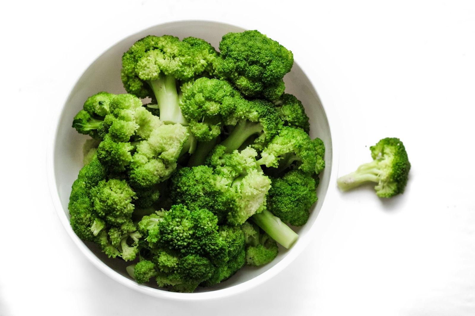 Bowl of green broccoli florets, simple brain foods