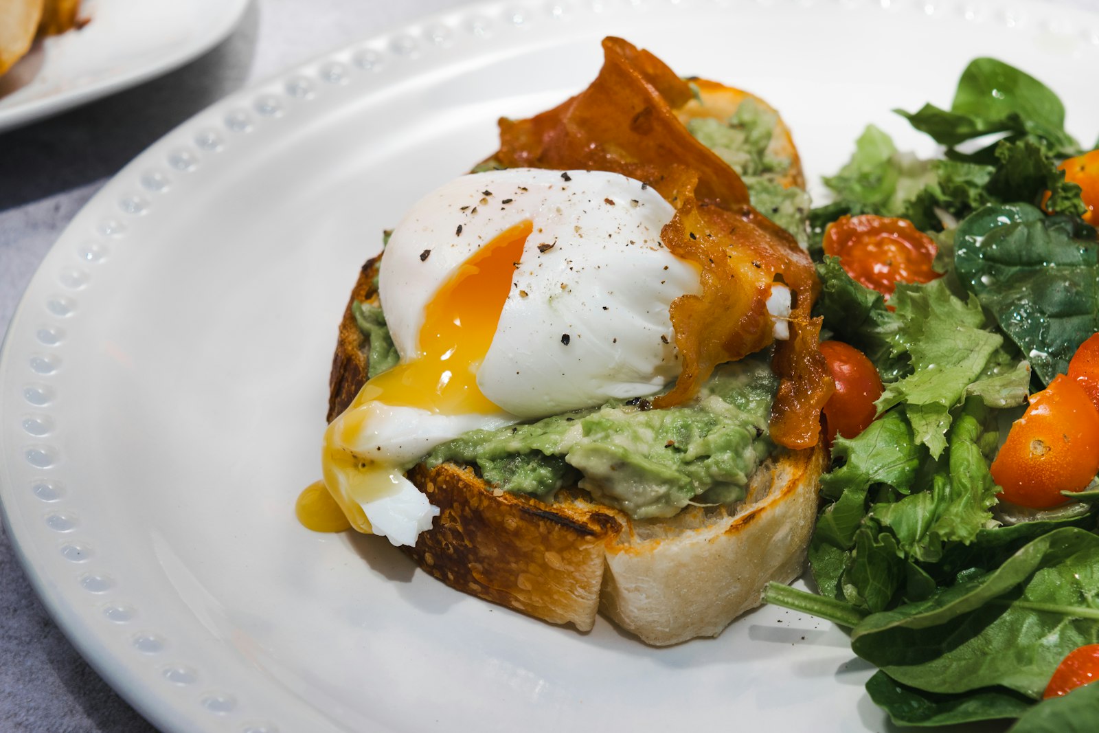 Avocado toast with a poached egg