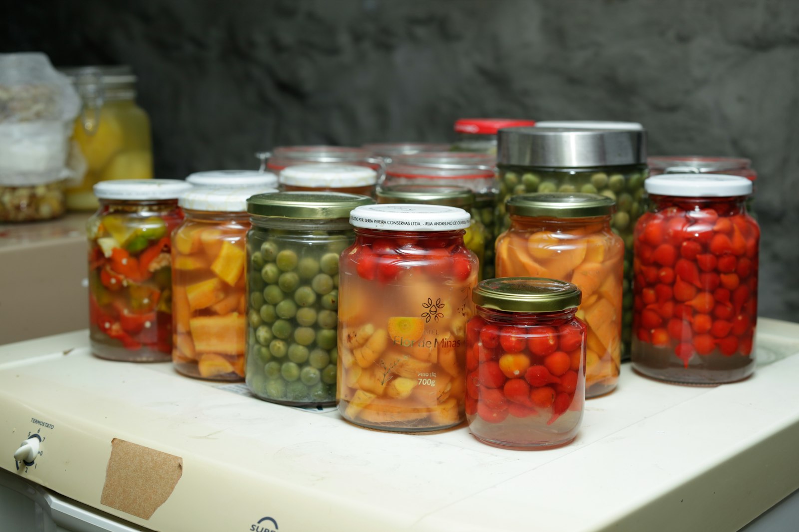 Jars of giardiniera quick pickles