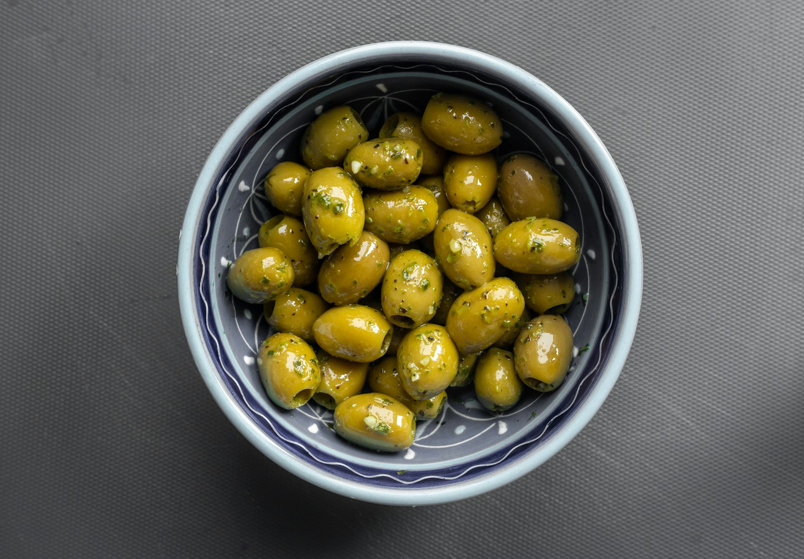 Marinated olives for a mezze spread