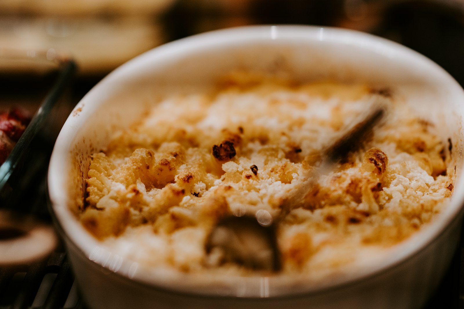 Baked rice pudding with a golden top