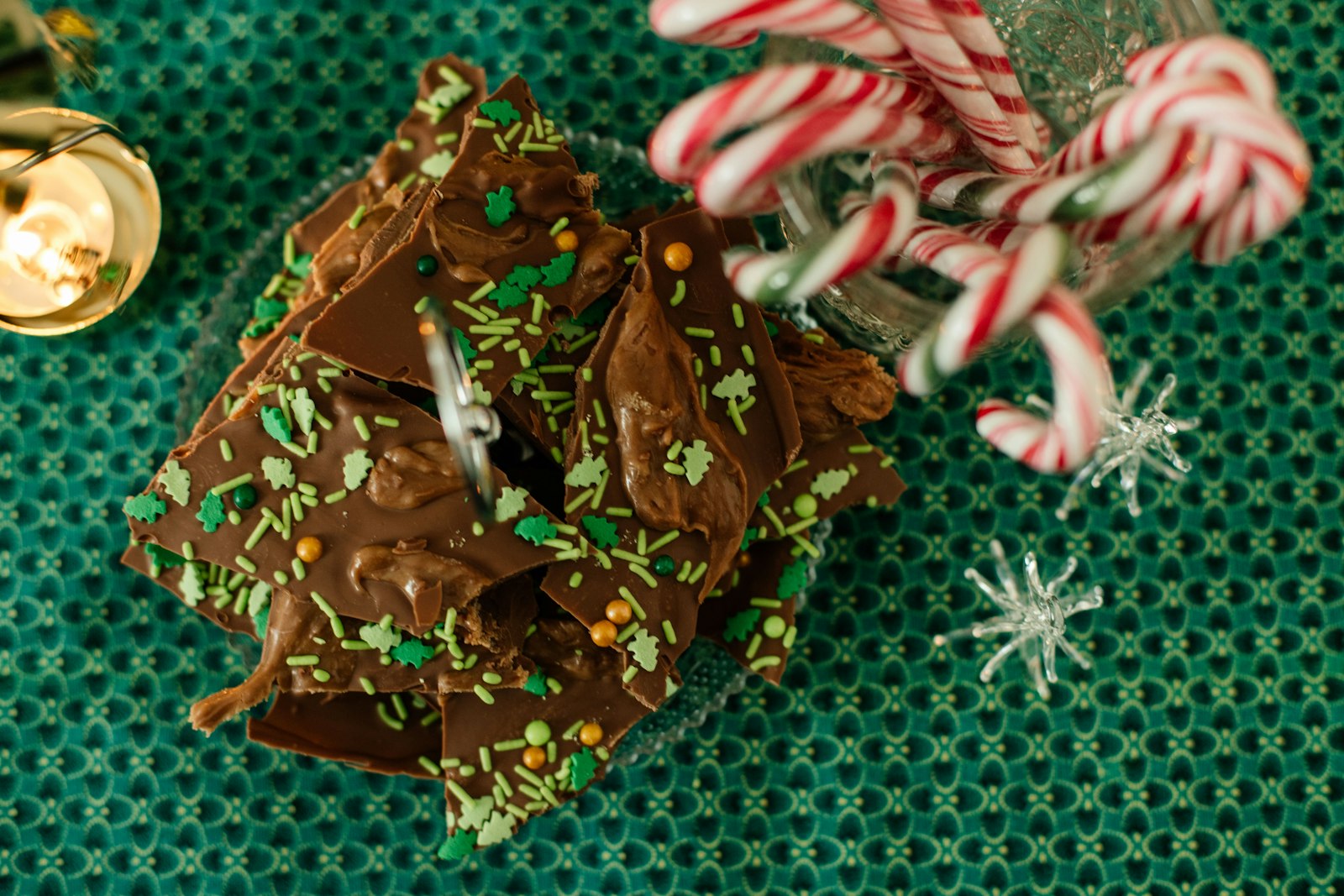 Peppermint bark with candy canes, a festive edible gift