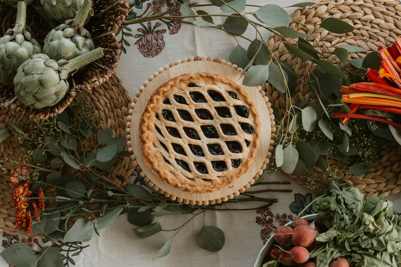 Blueberry pie with a lattice crust