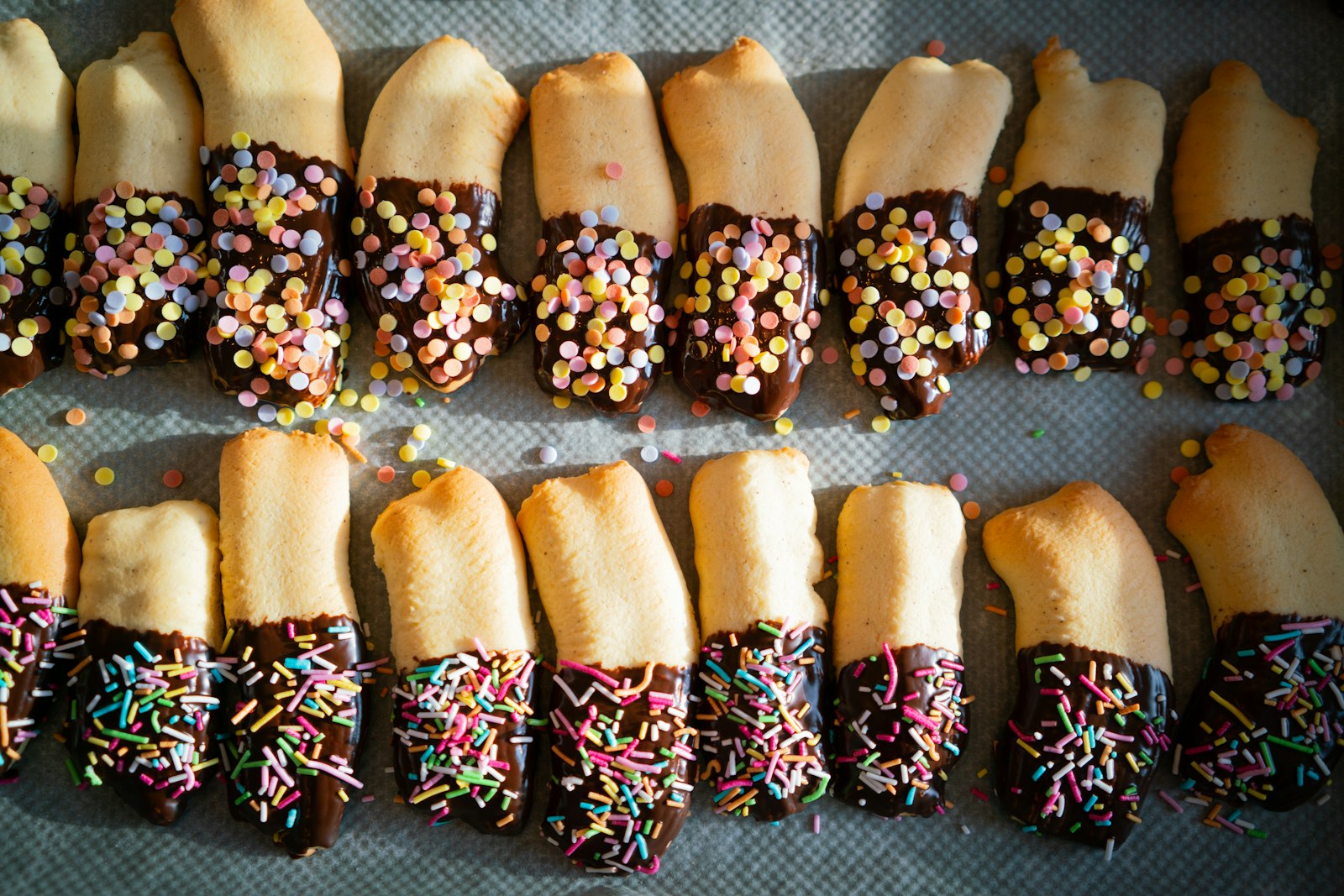 Sprinkle dipped shortbread fingers
