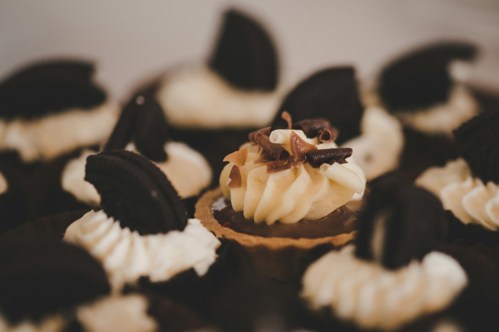 Cookies and cream cupcake with a cookie on top