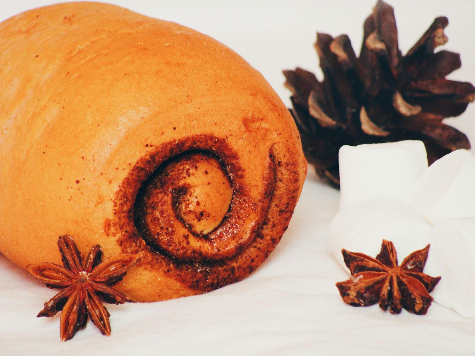 Pumpkin spice swirl bun with star anise