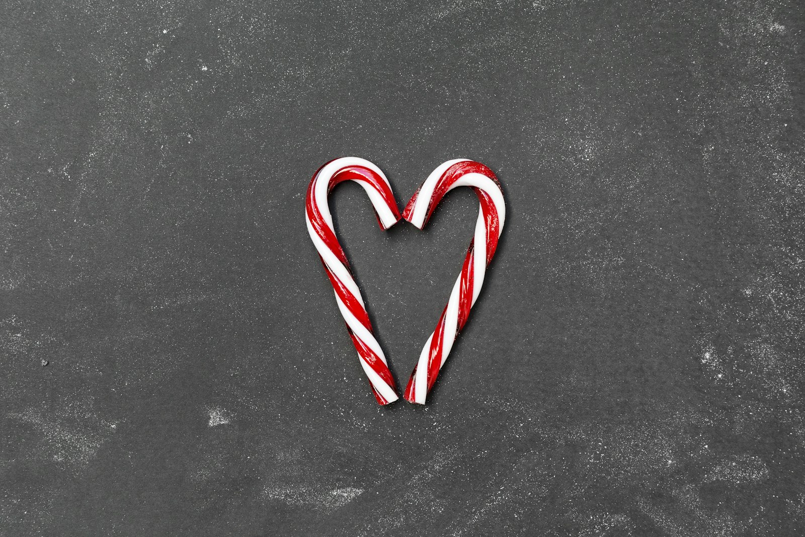 Candy canes shaped like a heart