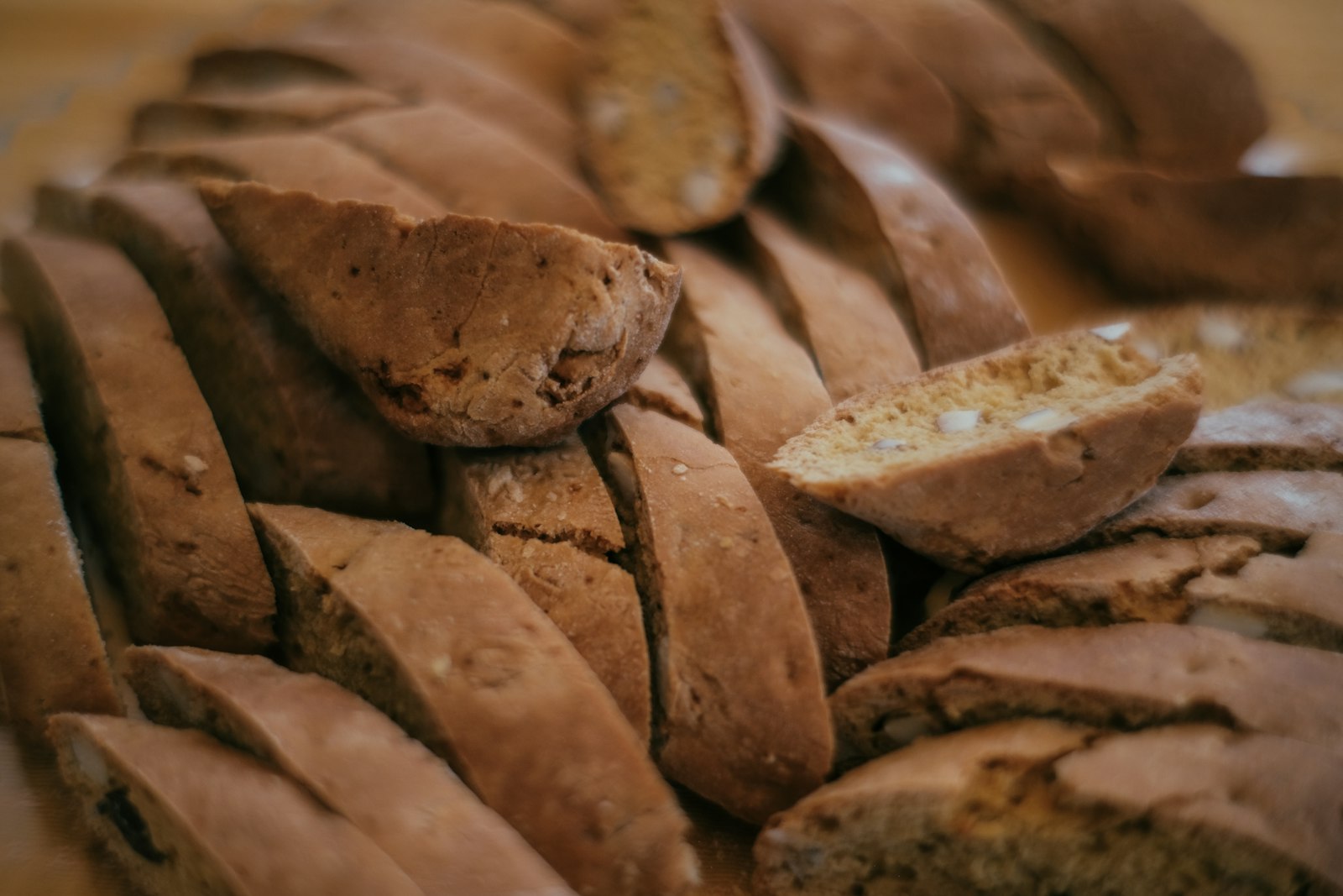 Crunchy spiced biscotti piled together