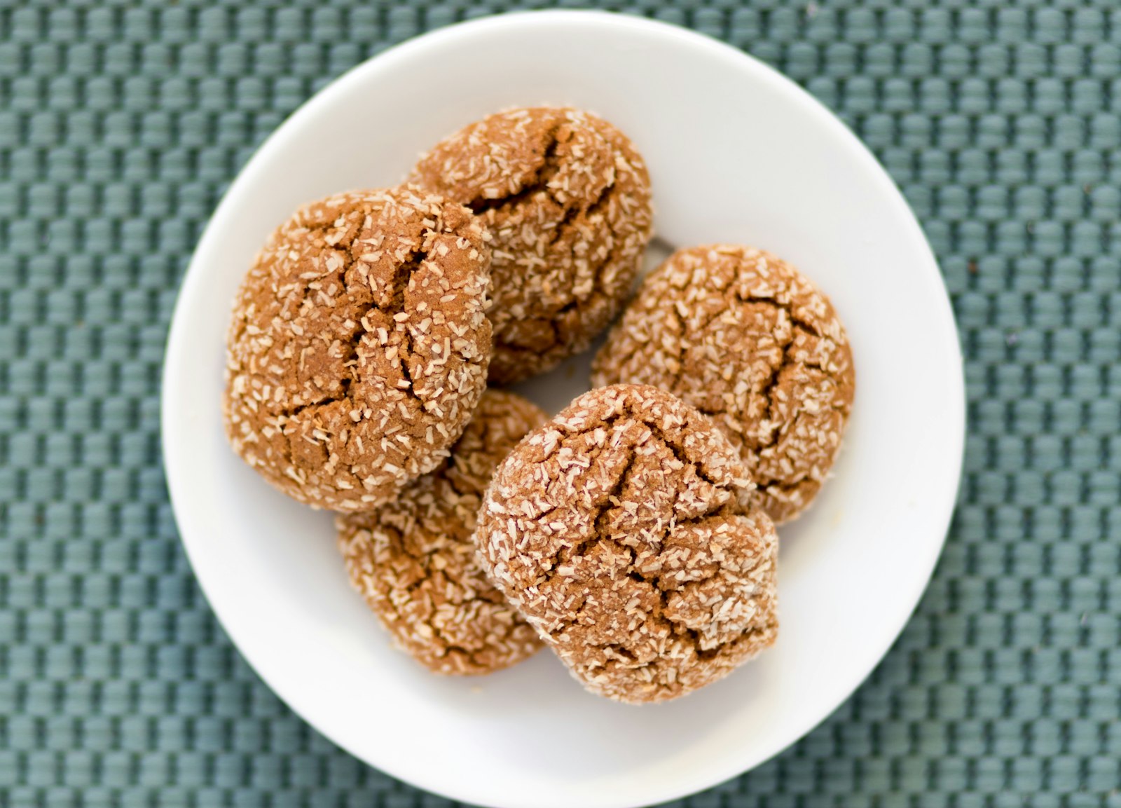 Chewy molasses ginger cookies on a plate