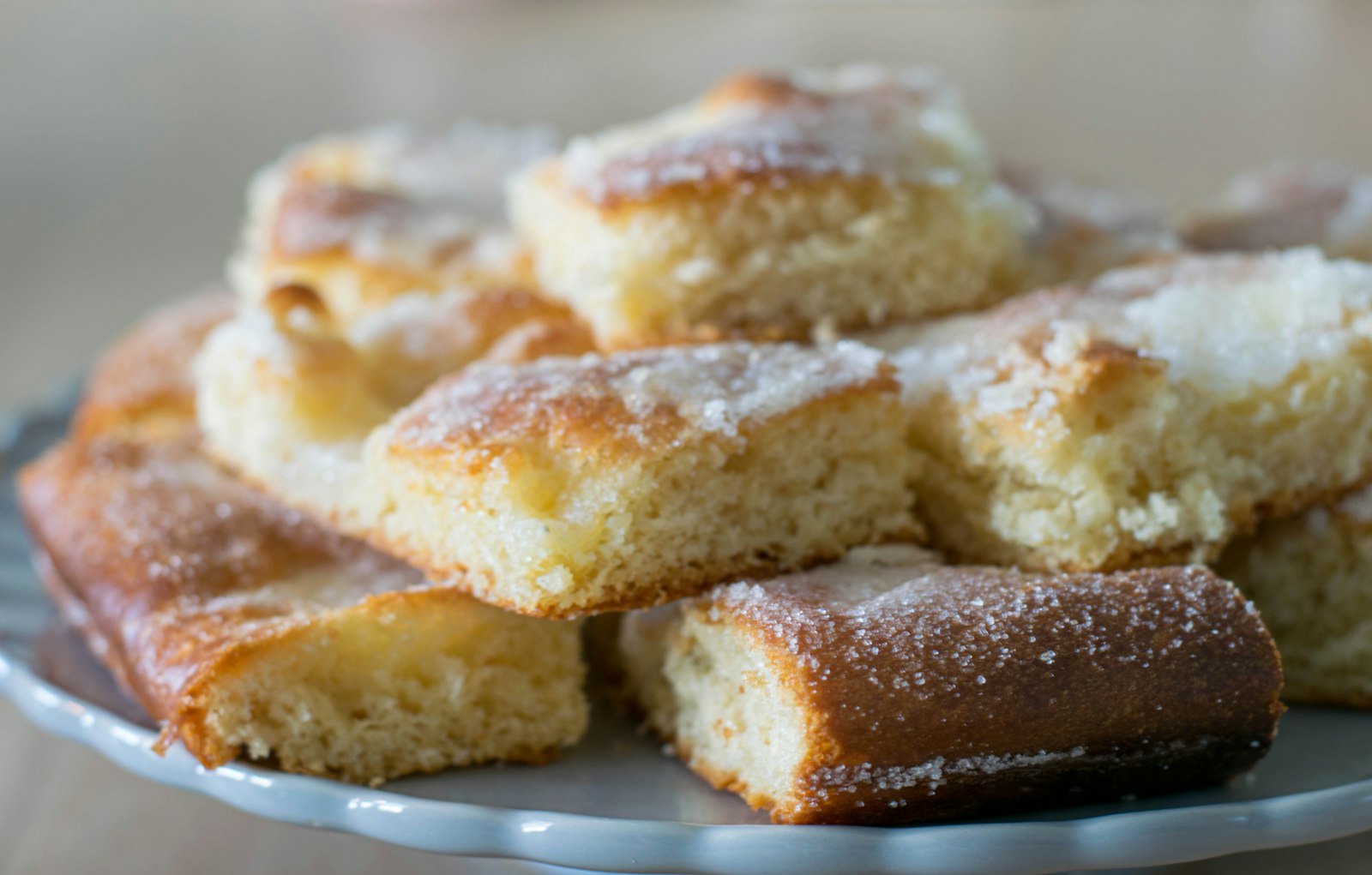 Powdered sugar butter cake squares