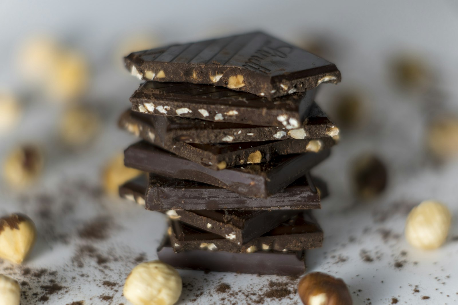 Stacked hazelnut chocolate bark