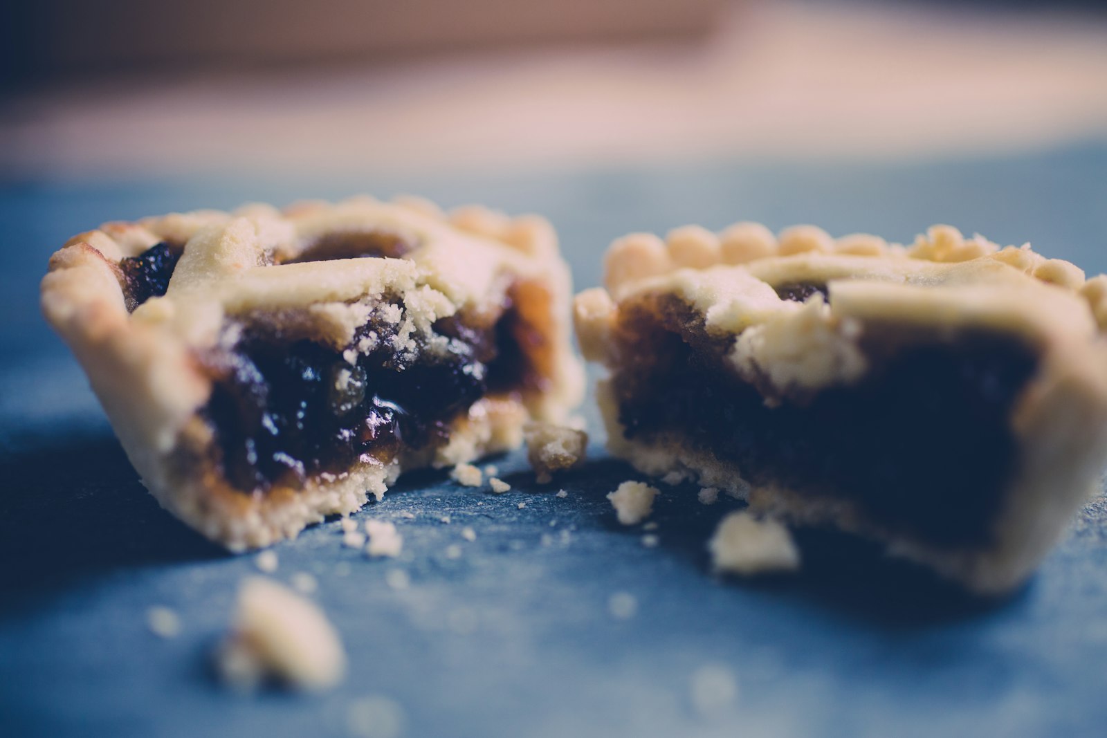 Blueberry hand pies cut open