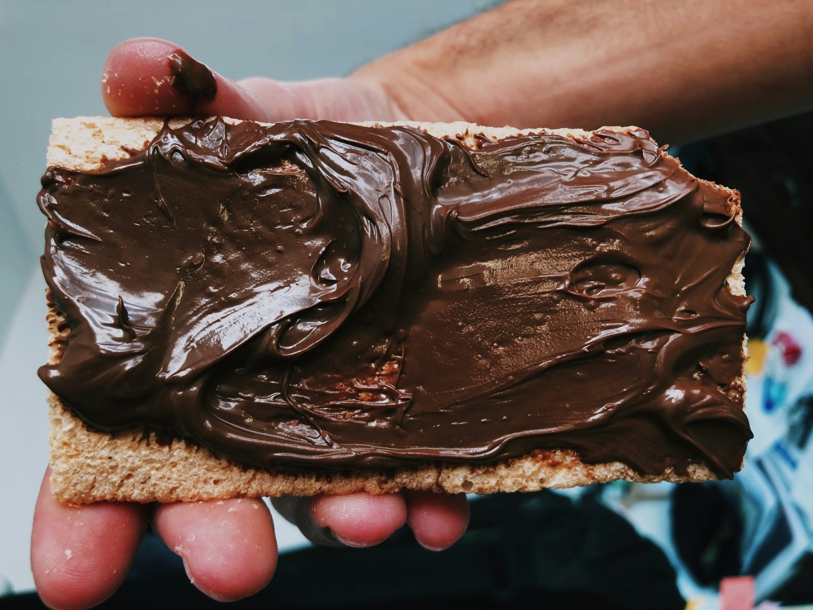 Homemade chocolate hazelnut spread swirl