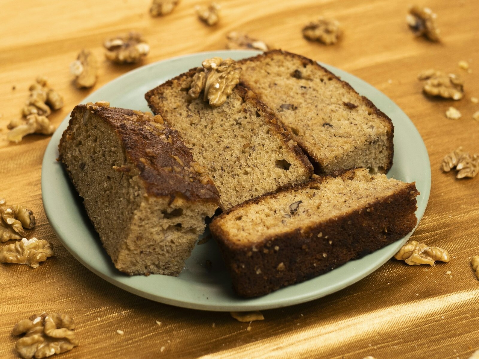 Slices of moist banana bread, the inspiration for a banana mug cake