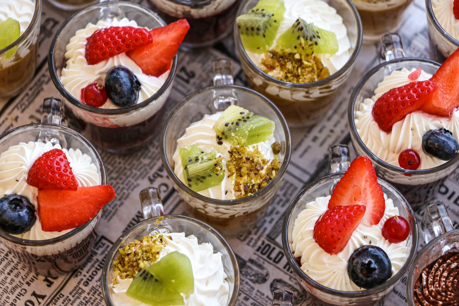 Yogurt and berry parfait cups
