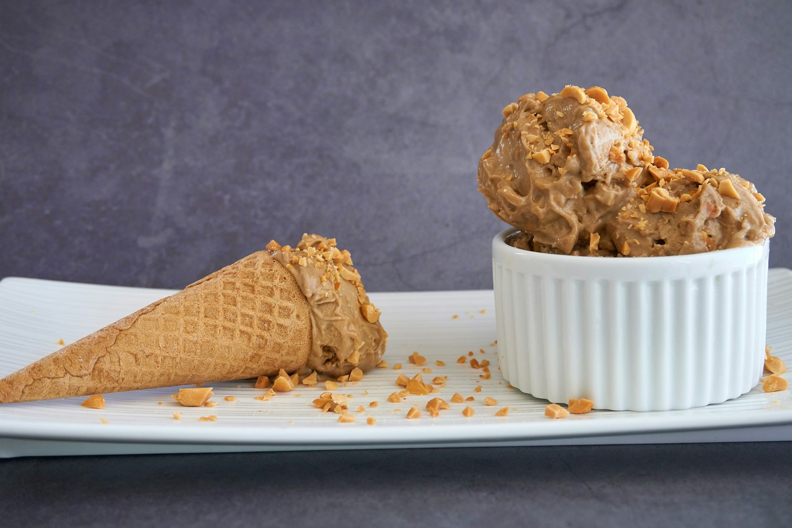 Peanut butter dessert in a small ramekin