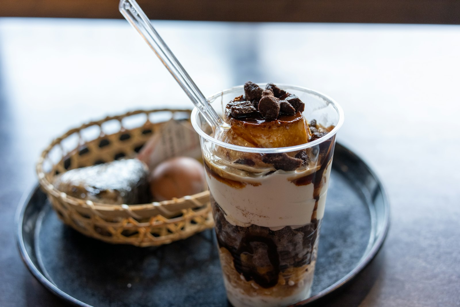 Tiramisu served in a small glass