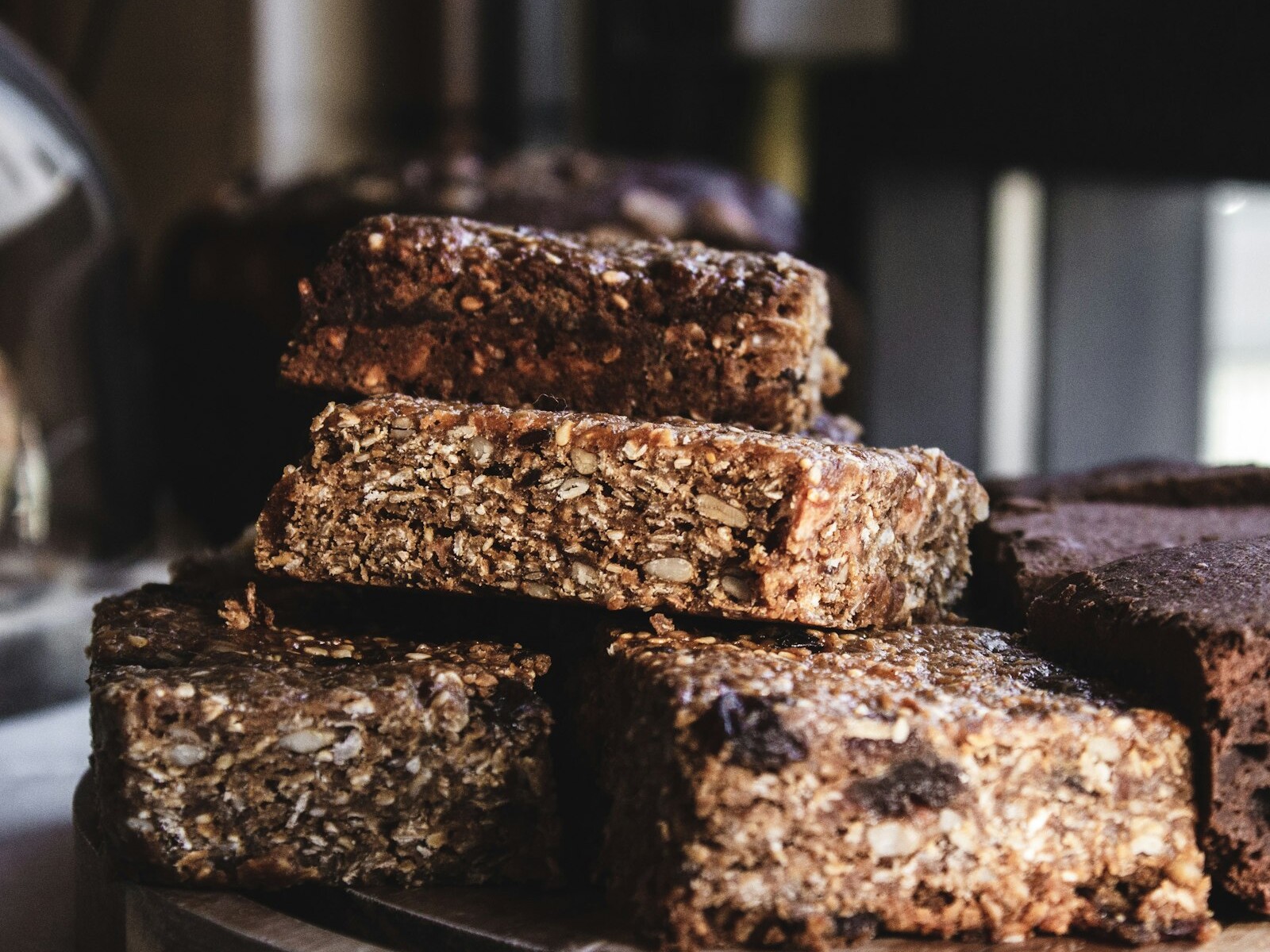 Stack of chewy oat bars