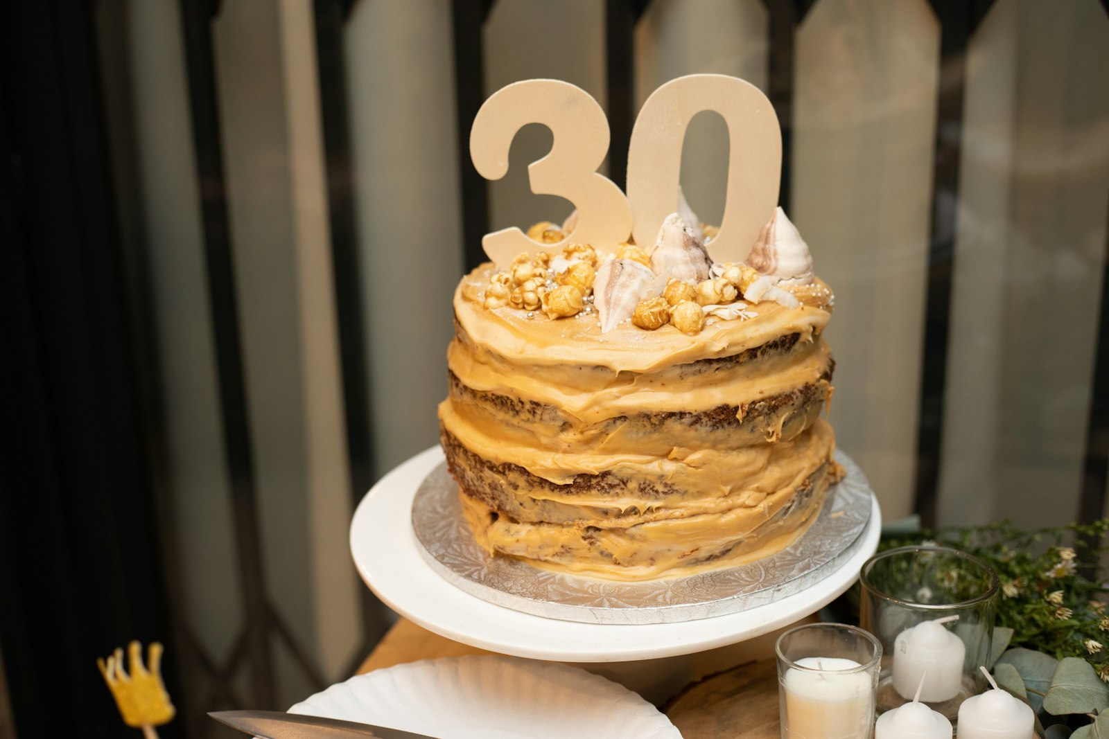 Tall peanut butter layer cake