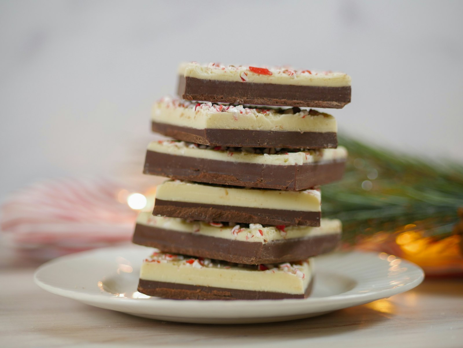 Stack of peppermint bark