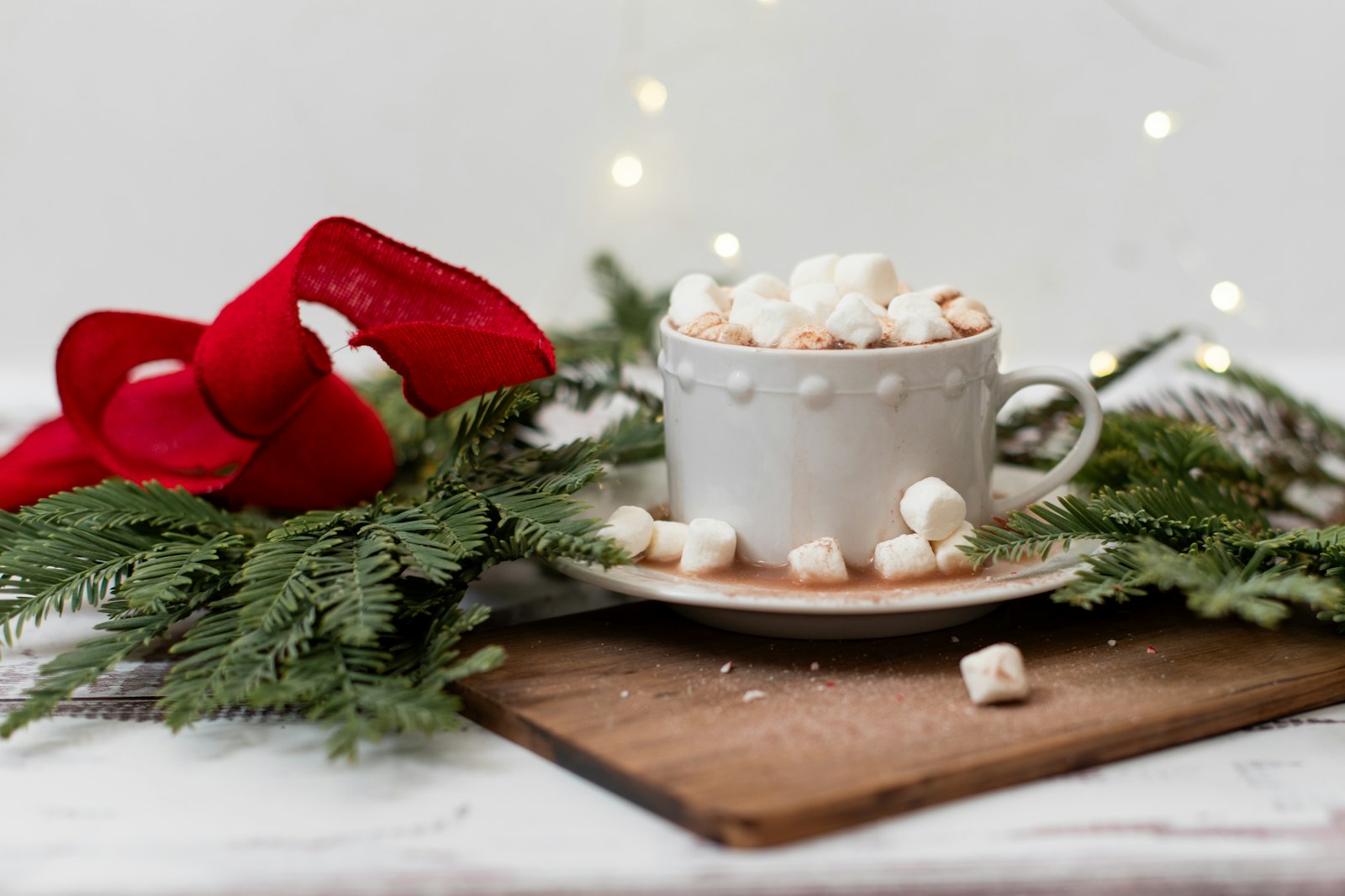 Peppermint hot chocolate with marshmallows