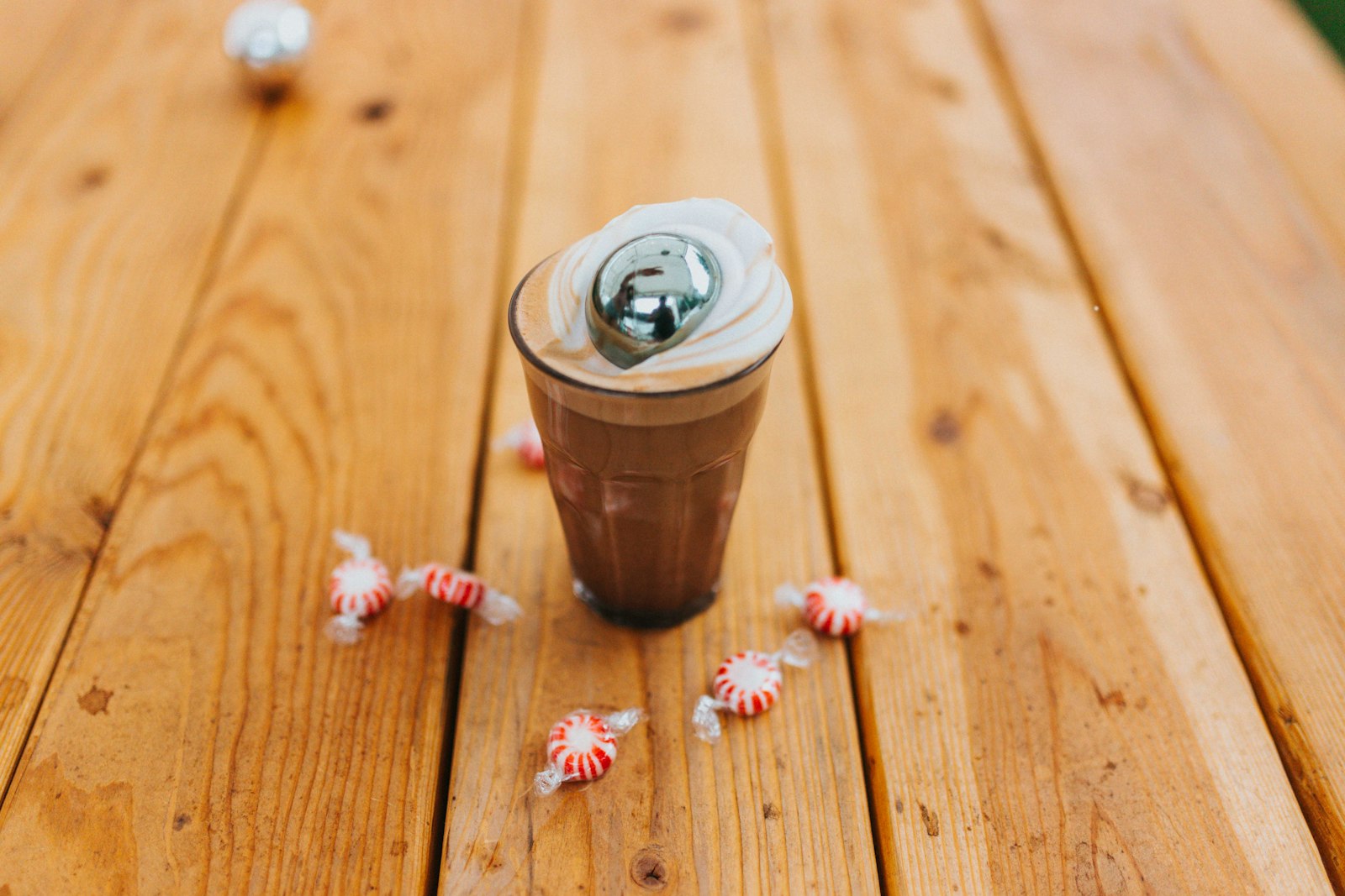 Peppermint mocha in a glass