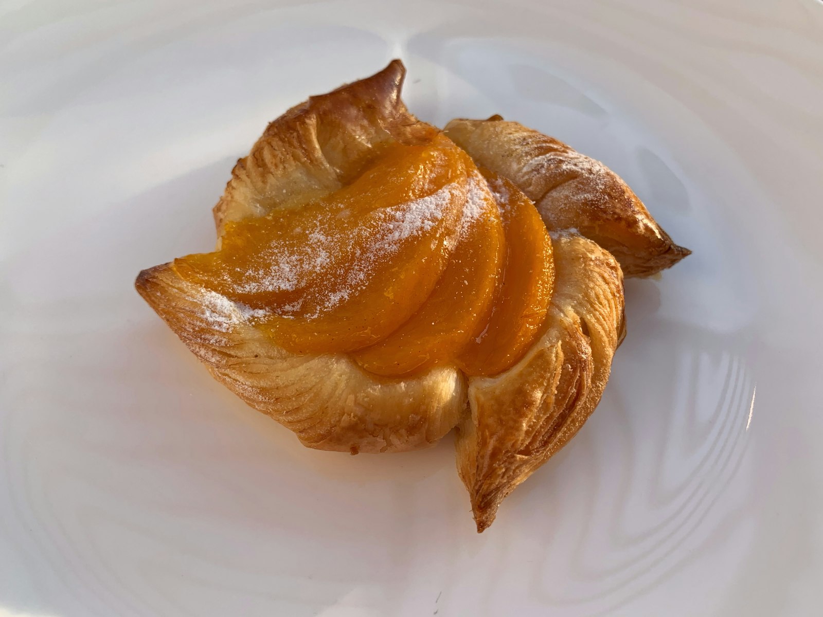Peach topped puff pastry