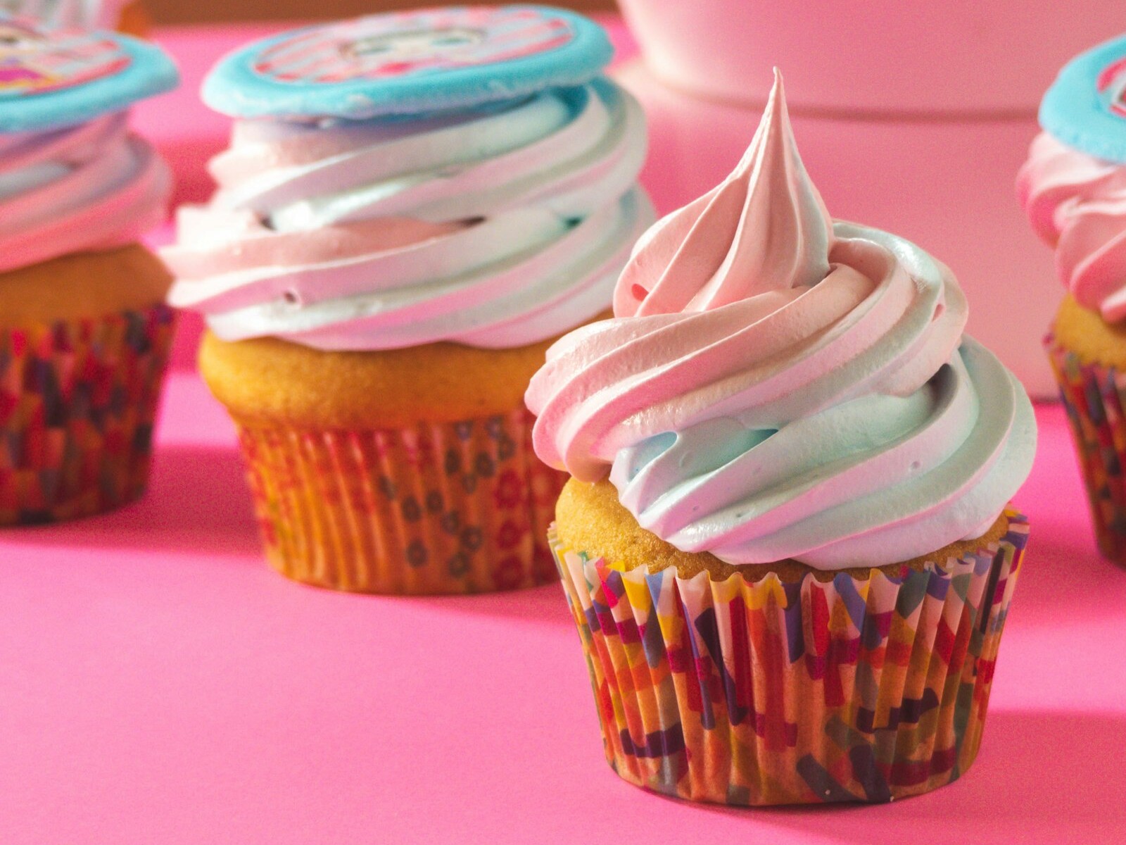 Pink and white frosted s'mores treats