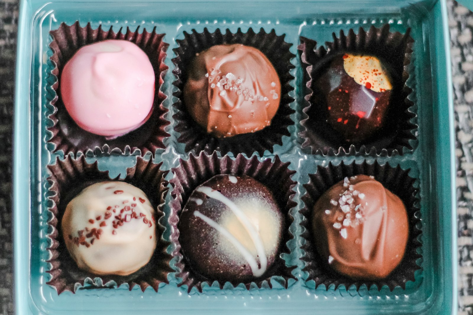 Box of homemade chocolate truffles ready to give as gifts