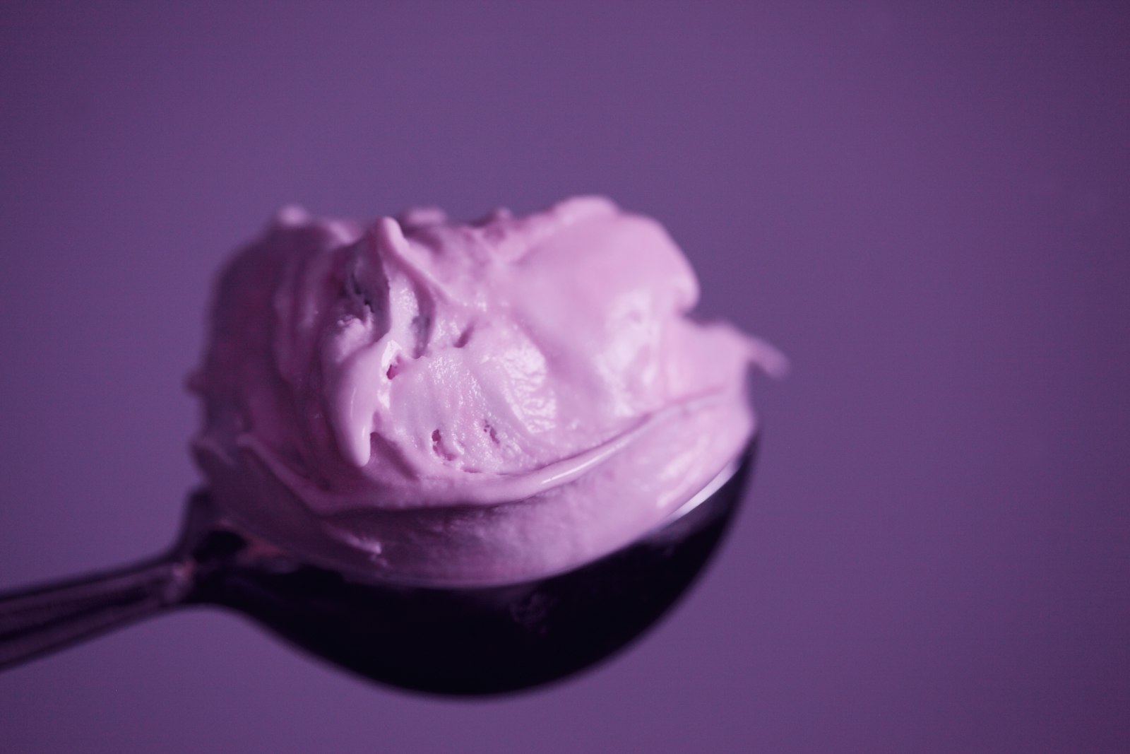 Scoop of purple ube ice cream