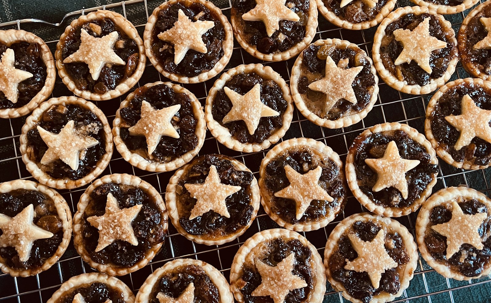 British mince pies with star shaped pastry tops