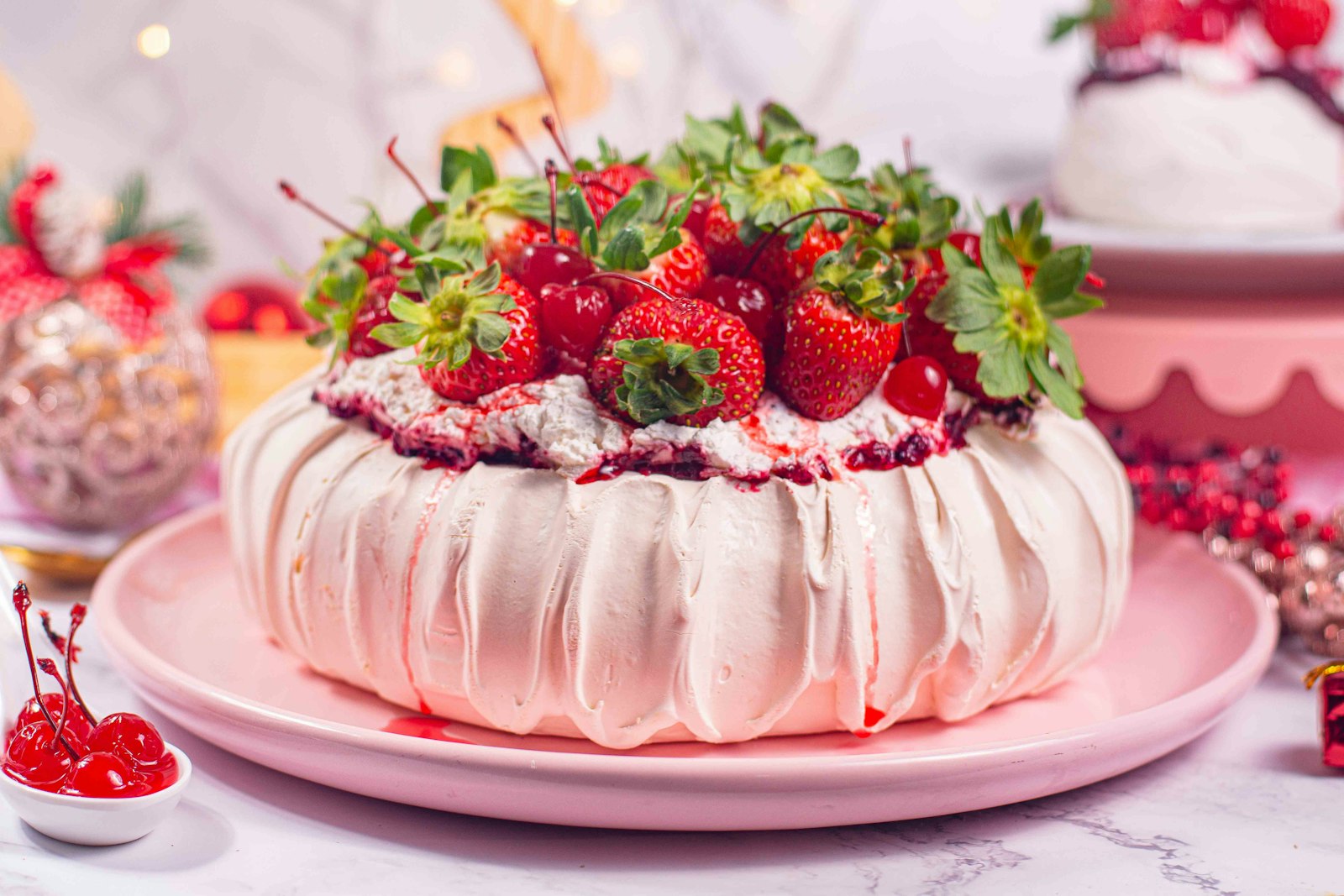 Australian pavlova topped with fresh berries