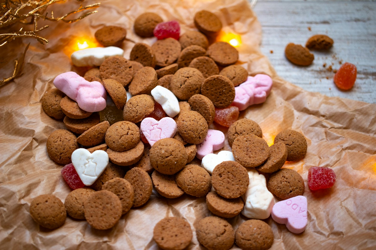 Dutch pepernoten spice cookies, small Christmas desserts