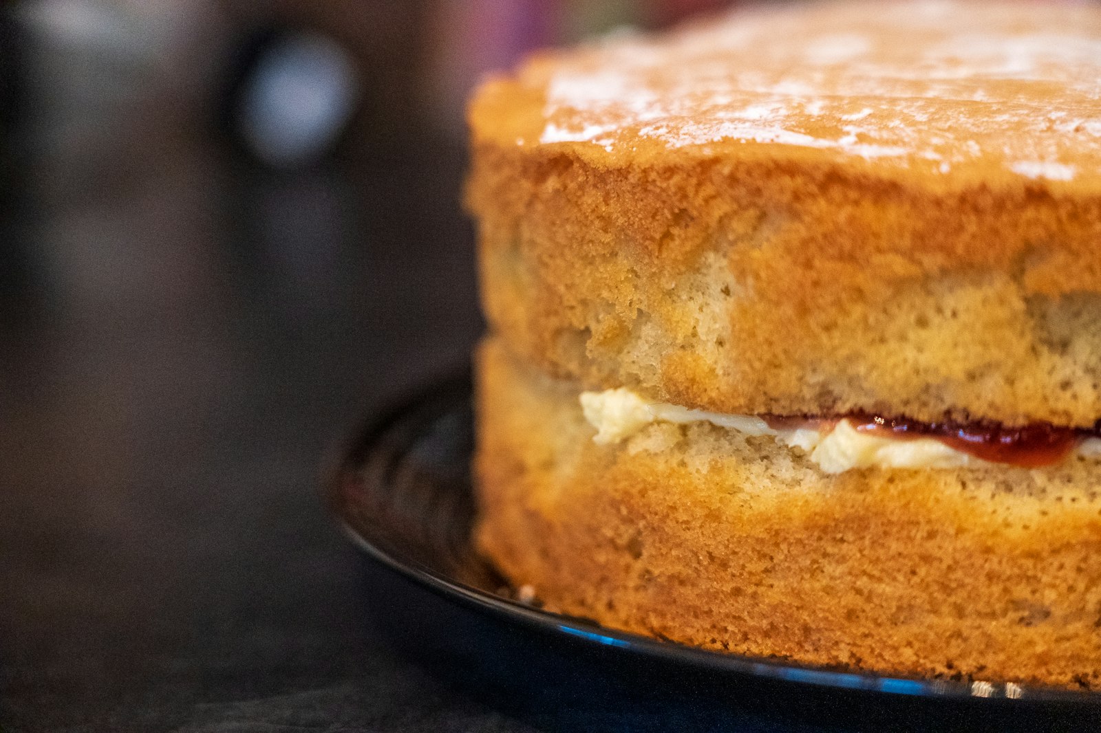 Golden sponge snack cakes with cream filling