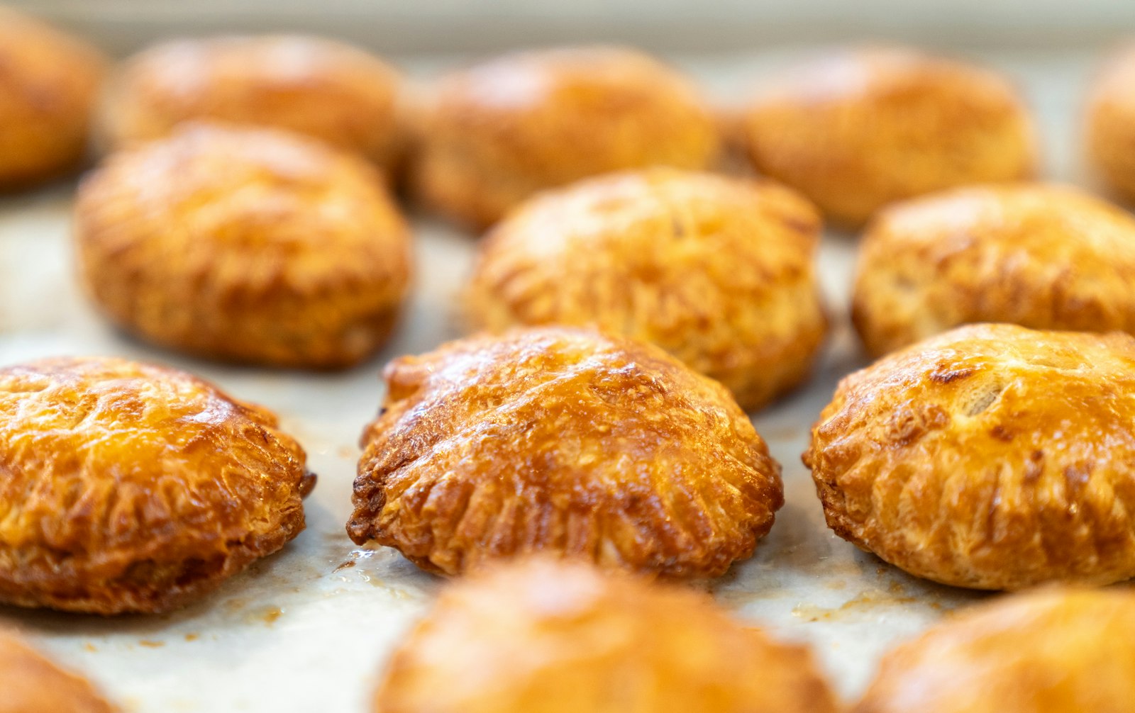 Golden baked fruit hand pies