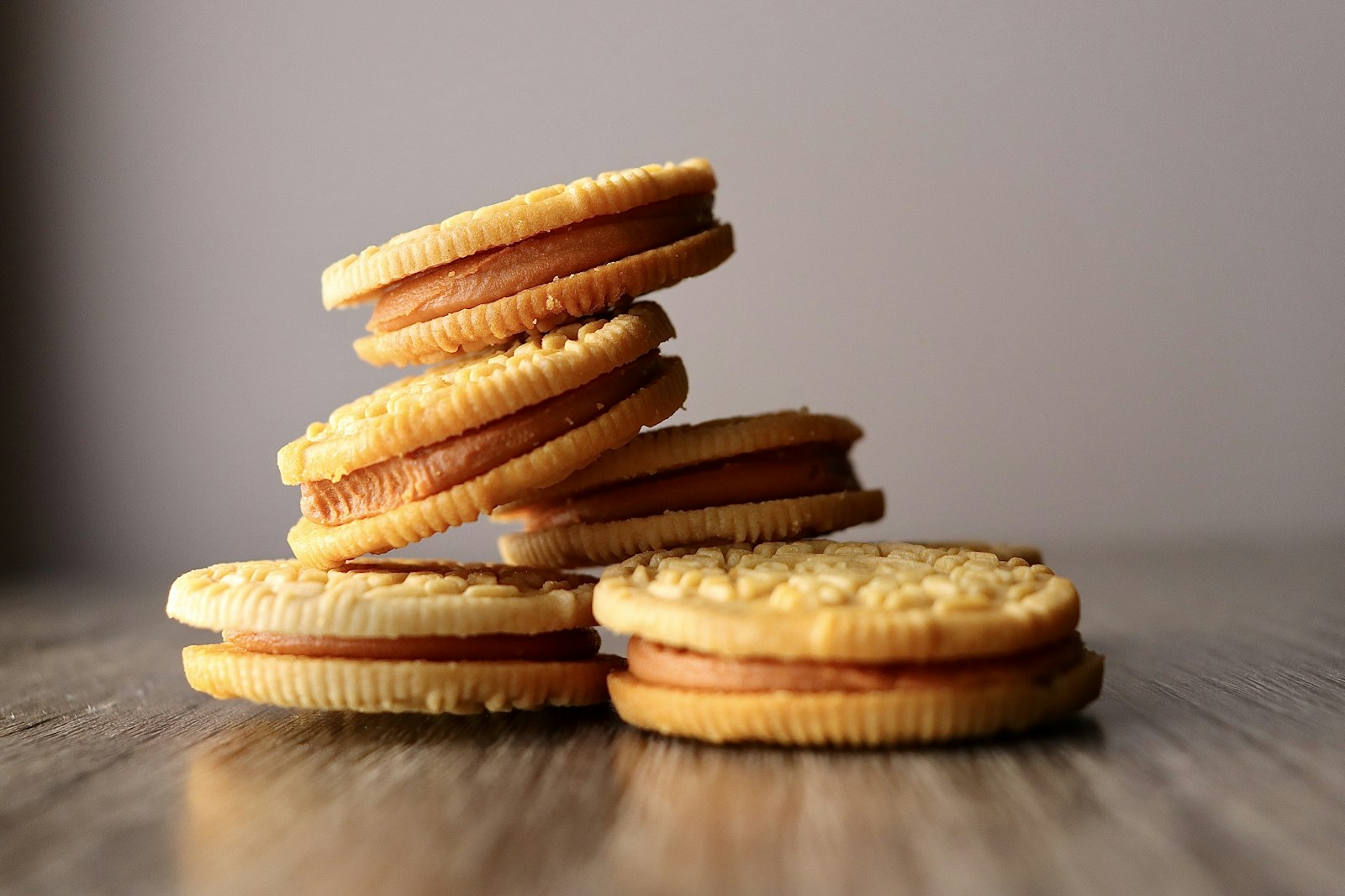 Stack of peanut butter sandwich cookies