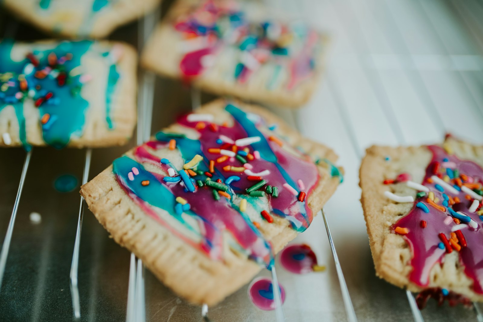 Homemade frosted toaster pastries with sprinkles