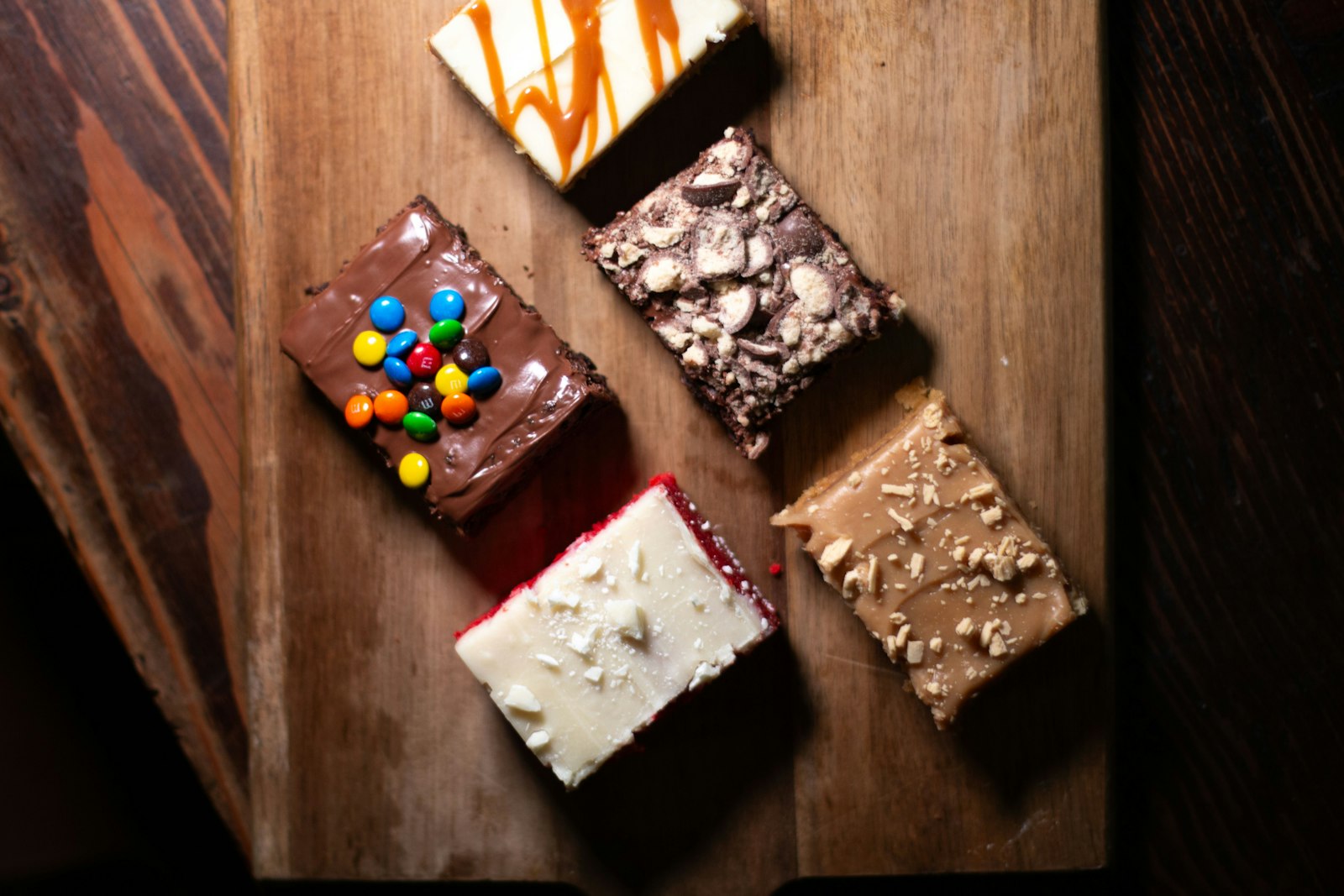 Cookie bars with colorful candy pieces