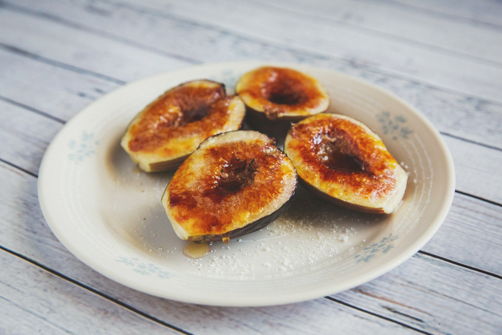 Caramelized honey roasted figs on a plate