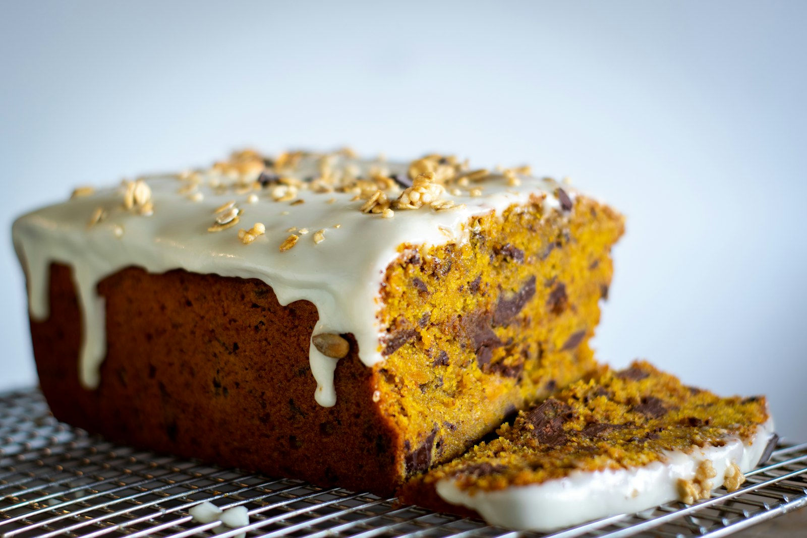 Glazed pumpkin loaf with a sweet drizzle