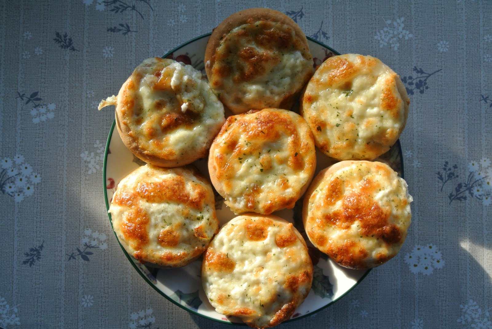 Cheddar and chive bakes fresh from the oven