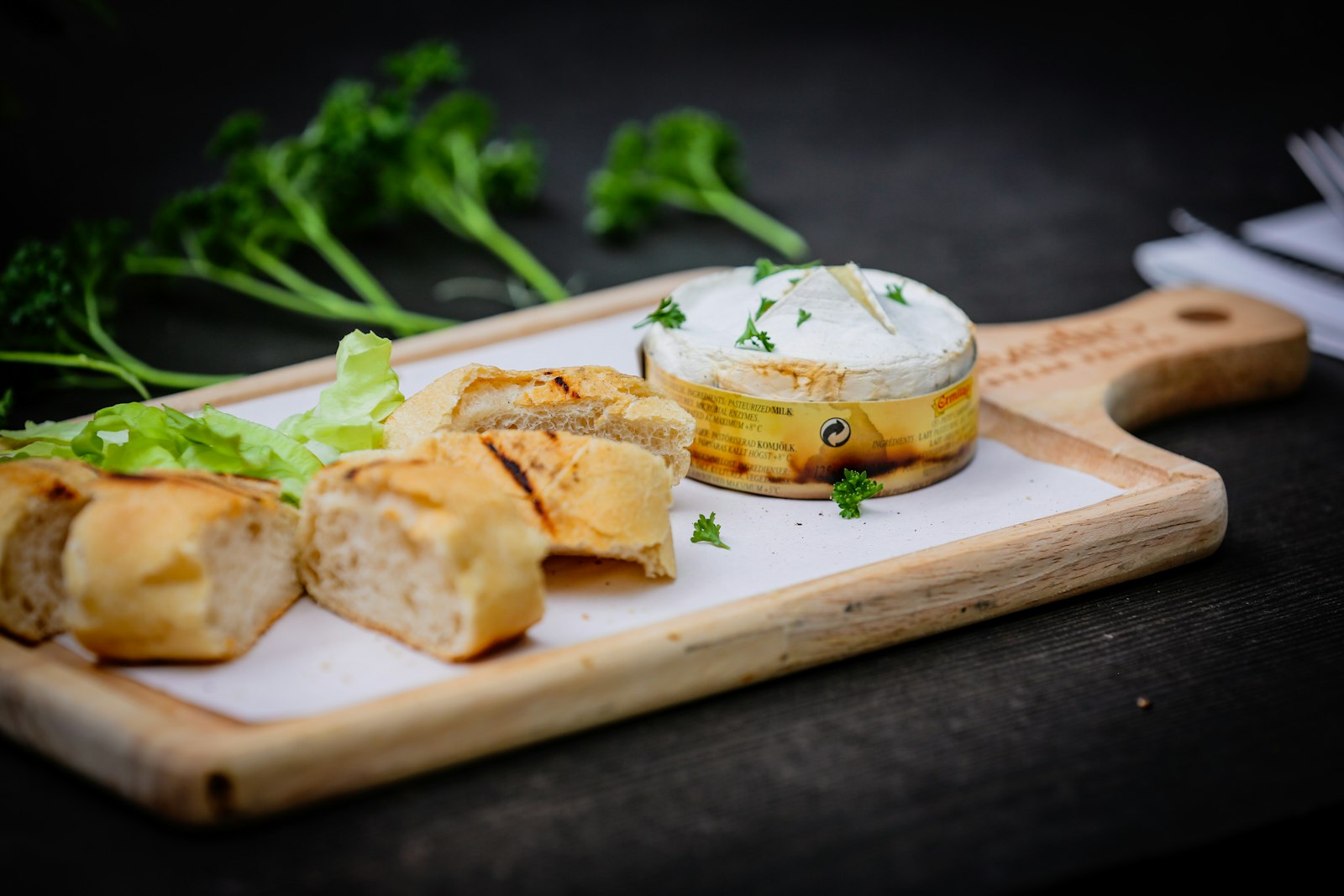 Warm baked brie, one of the easiest cheese board ideas