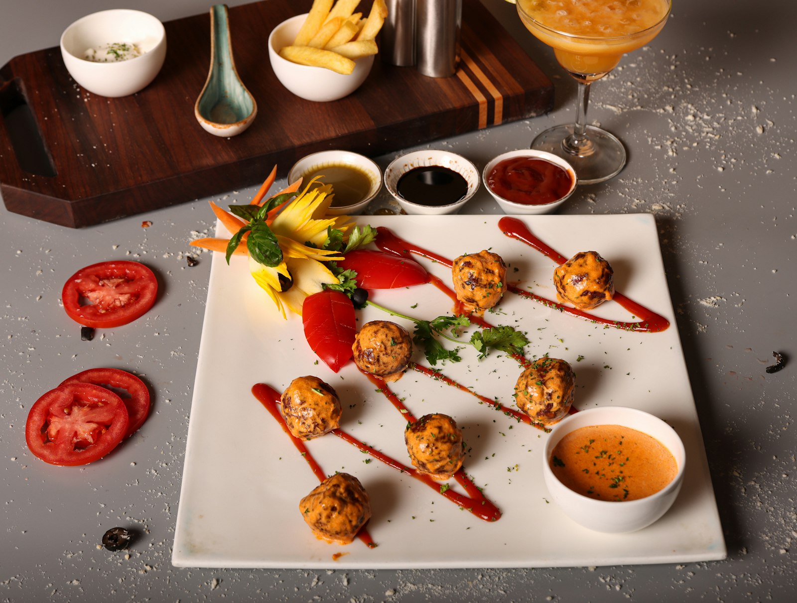 Saucy cocktail meatballs on skewers