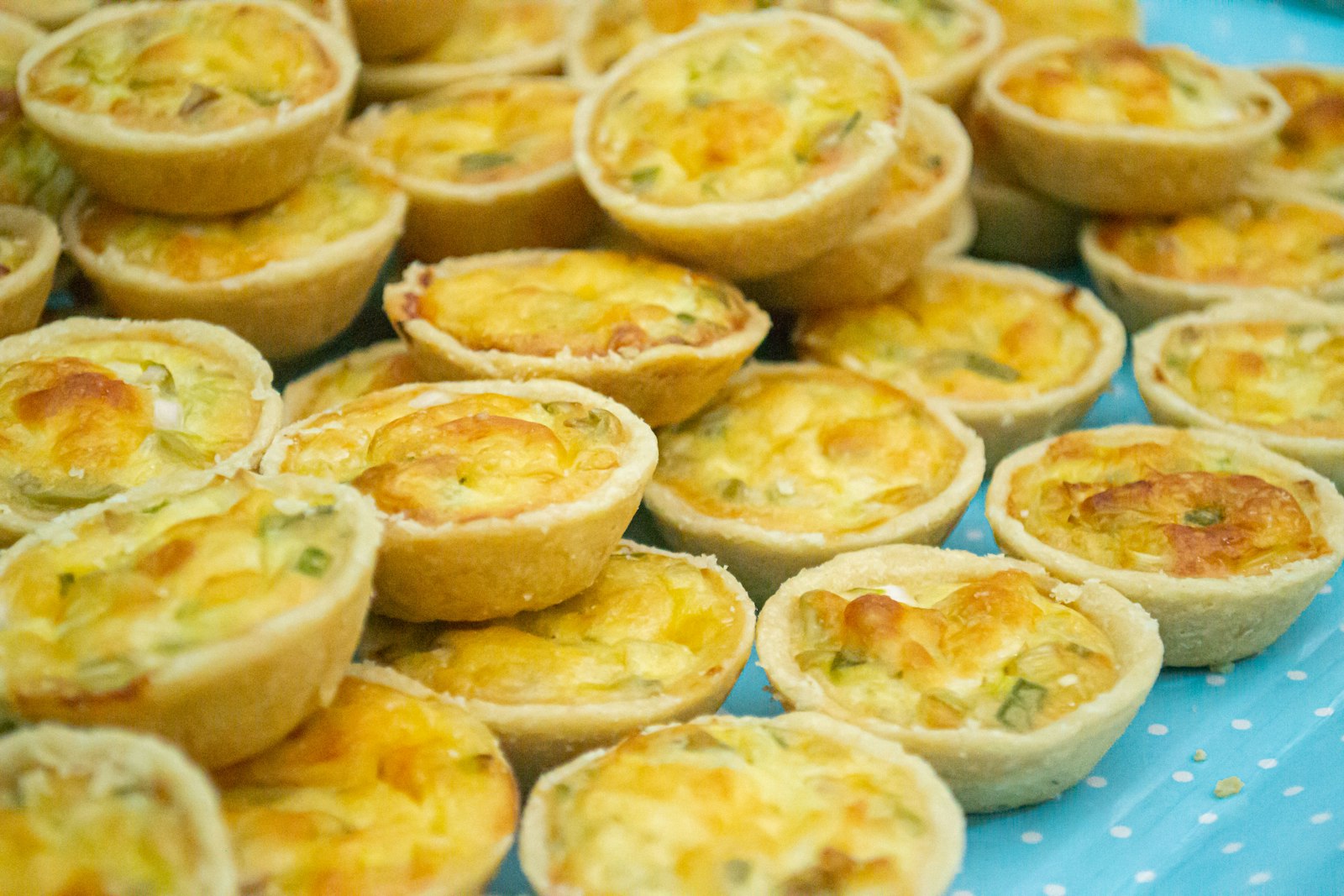 Mini quiches fresh from the oven