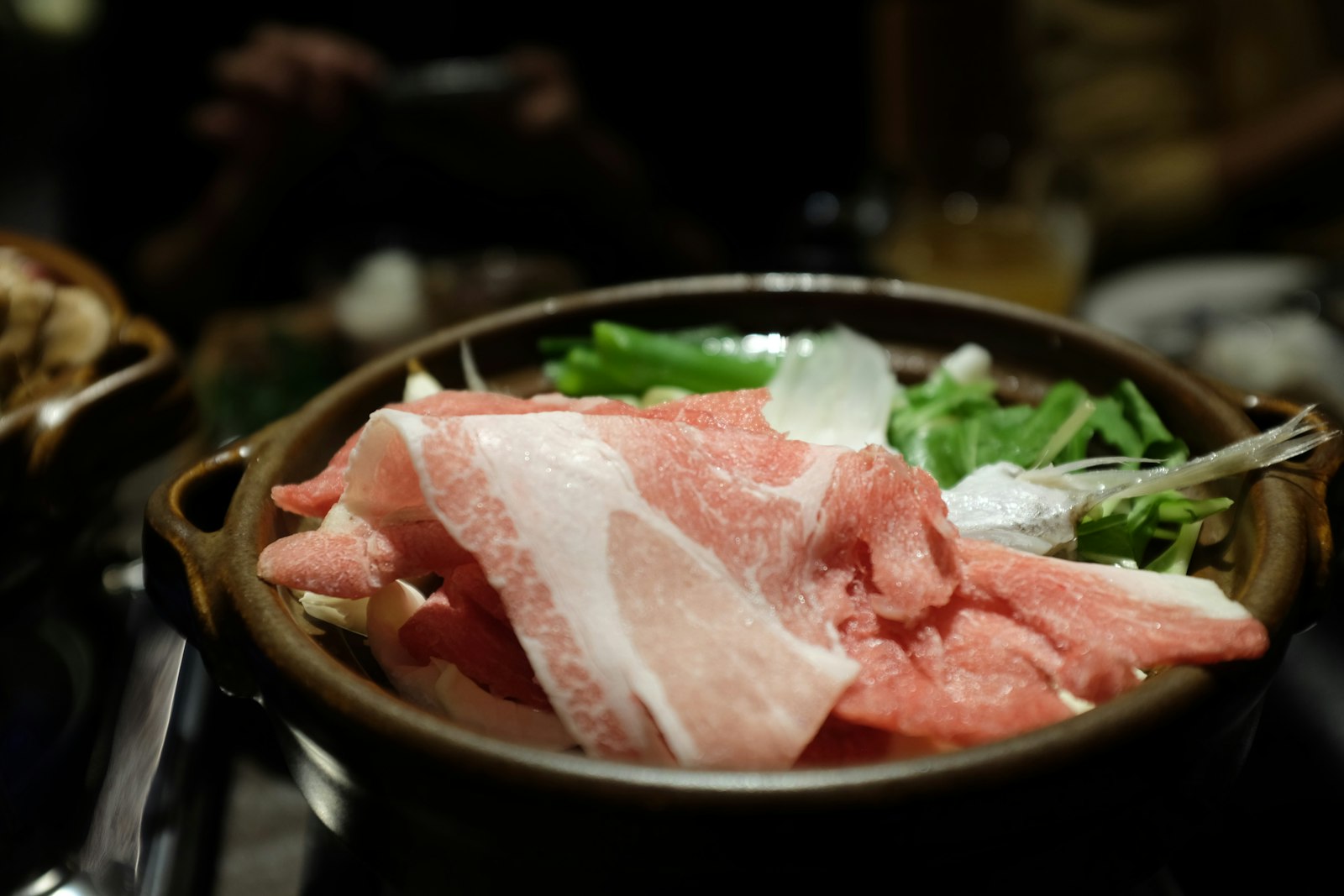 Shabu shabu with thin sliced meat